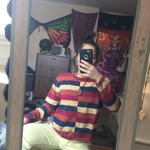 autumn color block sweater